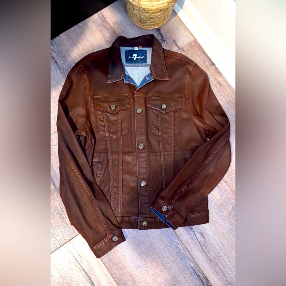 7 for mankind burgundy waxed jacket